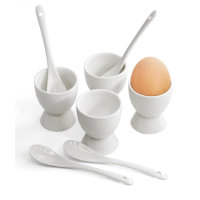 Stojan na vajíčko s lyžičkou sada 4ks porcelán
