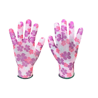 Záhradné rukavice , polyester, kvetinový vzor, veľkosť 9" VERTO