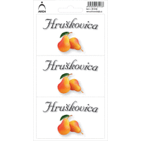 DOMÁCE PÁLENKY - hruškovica - 3 etikety 8x5cm