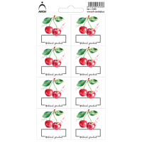 ČEREŠNE/VIŠNĚ - Natural product - 8 vodeodolných etikiet