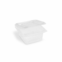 Miska (rPET) s viečkom hranatá priehľadná 500ml (50ks) GASTRO