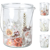 Sklenený svietnik FLOWERS 10cm 3 druhy