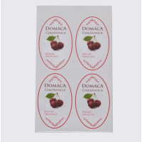 Samolepka DOMÁCA ČEREŠŇOVICA ovál biela, 16 ks etikiet KLC