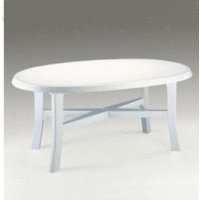 Lux. stôl DANUBIO, oválny, biely PRO GARDEN