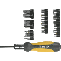 Koncovky skrutkovača a nástavce s držiakom sada, 29 ks TOPEX