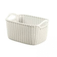 Košík KNIT 19L hran., biely DOMOTTI