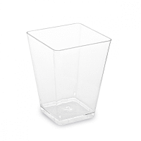 Fingerfood pohárik hranatý, číry 5,8 x 5,8 x 7,6 cm - 160 ml [20 ks] GASTRO