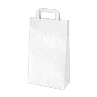 Papierové tašky 22x10 x 38 cm biele [50 ks] BIO GASTRO