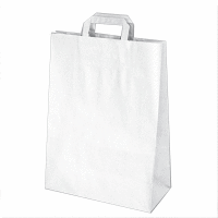 Papierové tašky 32x15 x 43 cm biele [50 ks] BIO GASTRO