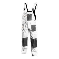 Monterkové nohavice s náprsenkou a trakmi, biele  S/48 NEO TOOLS