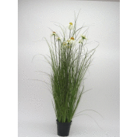 Tráva v črepníku s kvetmi 122cm