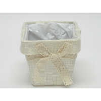 Črepník s mašľou 13x13cm