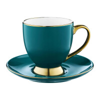 Porcelánová šálka s podšálkou Royal Turquoise-Gold 220 ml AMBITION