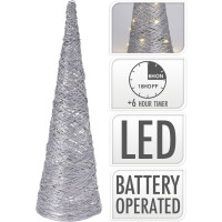 Stromček kužel 20LED 40cm SILVER