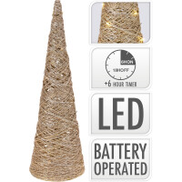 Stromček kužel 20LED 40cm GOLD glitter