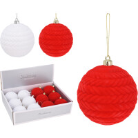 Vianočná guľa 10cm vyšívaný vzor