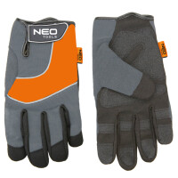 Rukavice dielenské, syntetická koža, vložky PVC, 10", NEO Tools