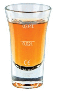 pohárik BUDZOGÁŇ 0,02l+0,04l ciach 6ks