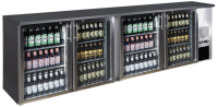 Nerezová barová chladnička so štyrmi sklenenými dverami