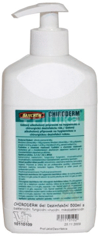 Chiroderm gel 500ml,dezinfekcia BANCHEM