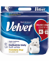 Toaletný papier Velvet 8v4 White 3vr