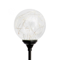 Solárna dekorácia, sklenená guľa, teplý biely micro LED reťazec HOME