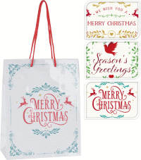 Darčeková taška 34 cm, vianočná, 3 druhy