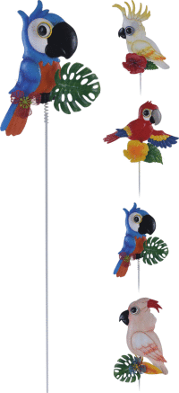 Záhradný zapichovací papagáj 70 cm - 4 druhy