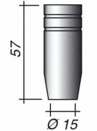 Plynová hubica pr. 15, kónická