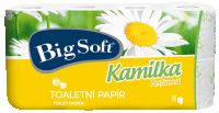 Toaletný papier BIG SOFT KAMILKA 8x160, 3-vrstv., 100% cell.