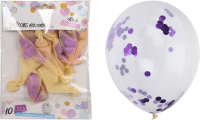 Transparentný balón s konfetami, 10ks