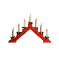LED svietnik pyramída 7ks sviečok - červená HOME