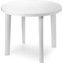 Stôl TONDO, 90 cm, biela PRO GARDEN