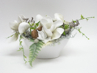 Miska keramická + penové kvety 45x25cm