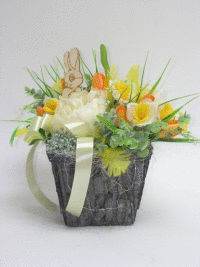 Veľkonoč. črepník narcis+tulipán, 30x40