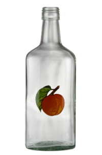 Fľaša Gin 0,70 bezfarebná, obtisk marhuľa