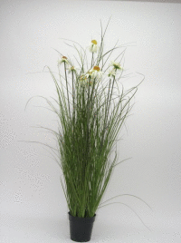 Tráva v črepníku s kvetmi 122cm