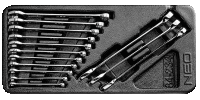 Ploché-očkové kľúče 6-19 mm, súprava 14 ks NEO Tools