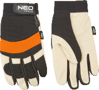 Pracovné rukavice, koža bravčová lícová, neoprén, 10",NEO Tools