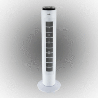 Stĺpový ventilátor s diaľ. ovládačom, biela, 74 cm, 50 W HOME