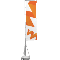 Vlajka teleskopická v tvare obdĺžniku 4 m