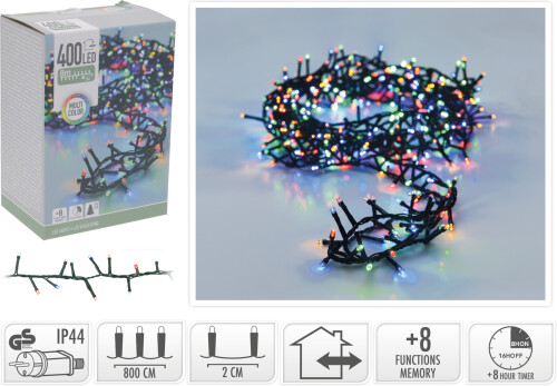 Detail Svetlá LED Microcluster 400LED MULTI 8m